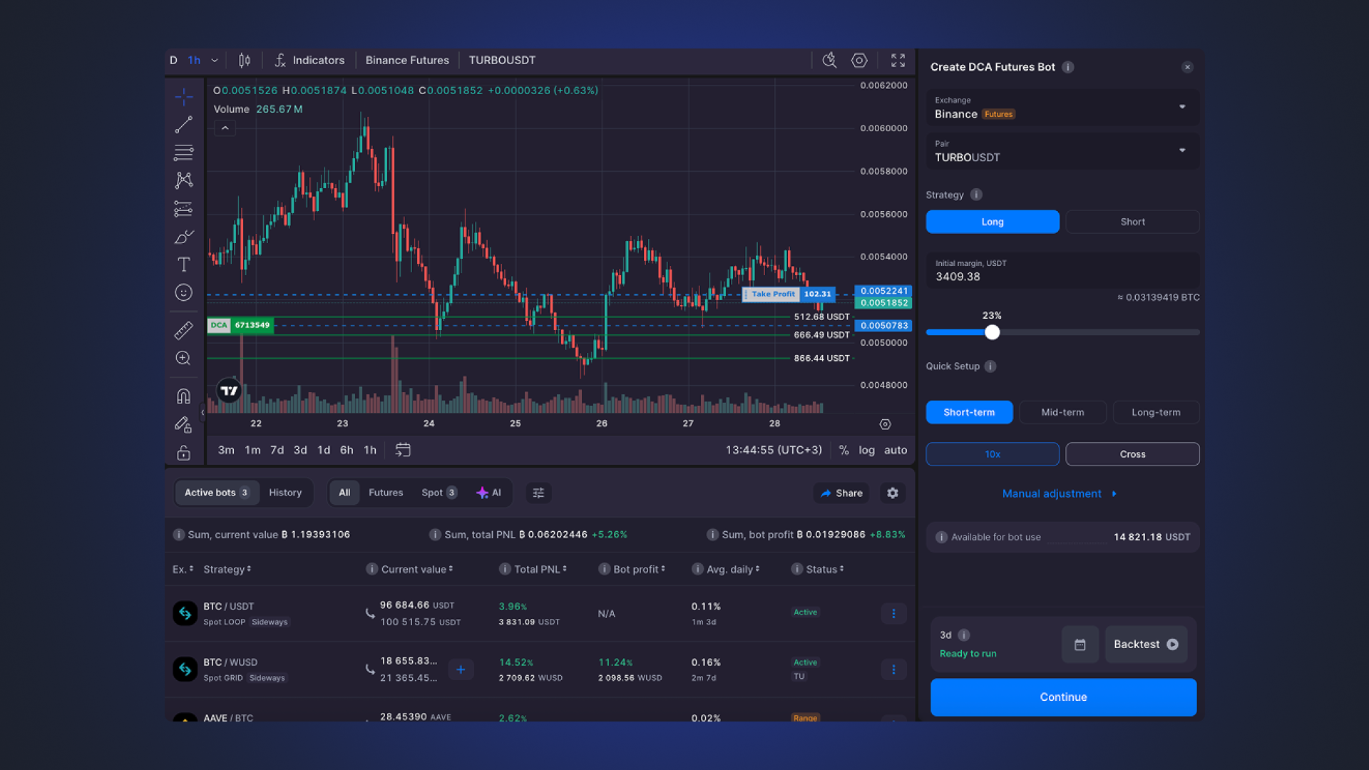 Sleek crypto staking dashboard displaying accumulating rewards during a bear market, highlighting passive income growth