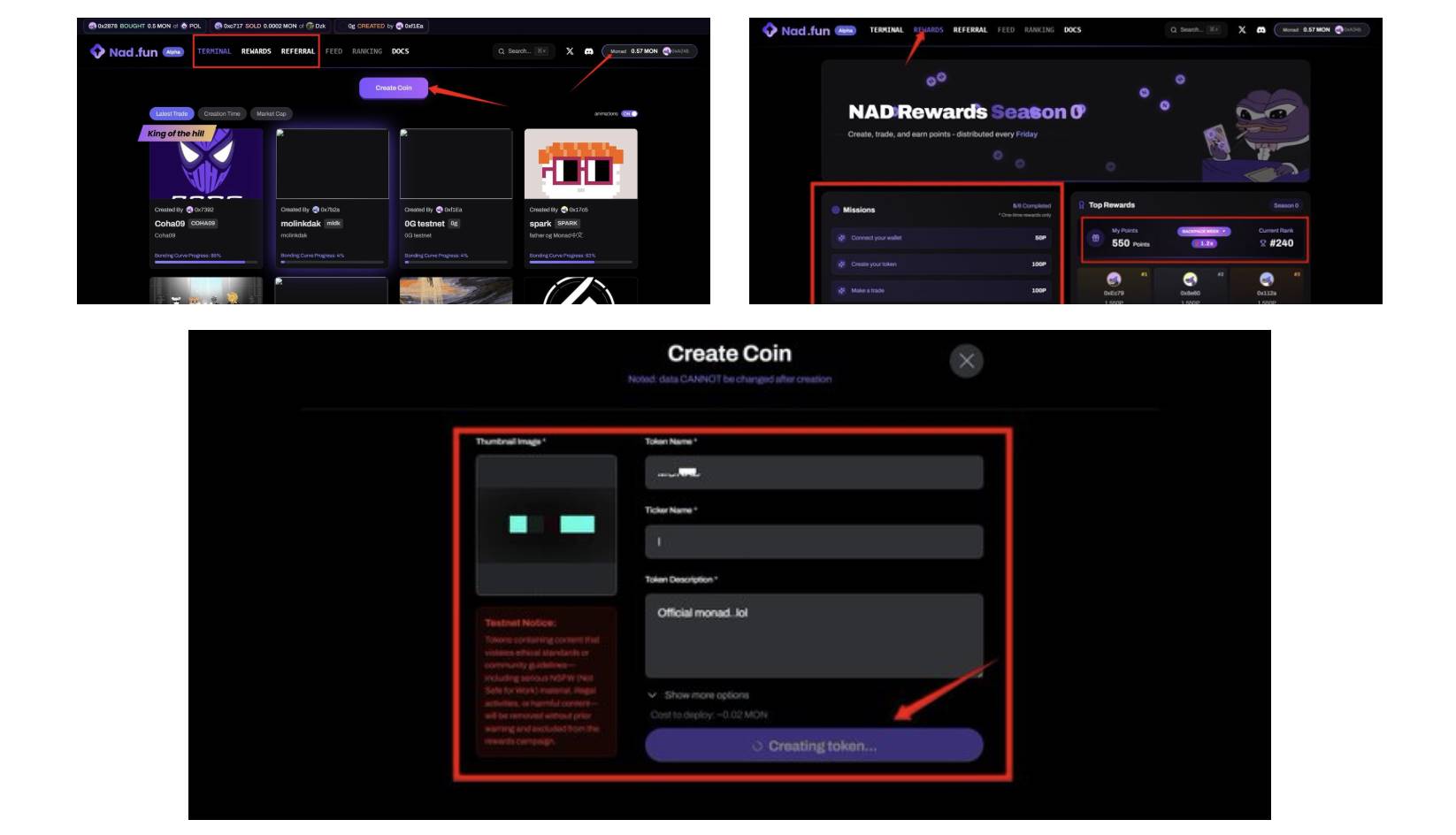 Monad DeFi airdrop rewards