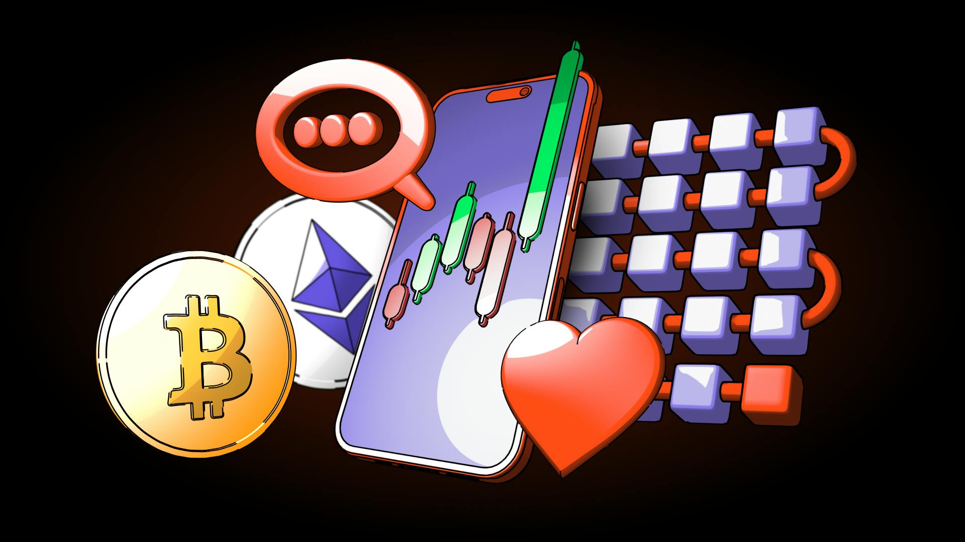 Users staking tokens on a DeFi platform with vibrant rewards and community icons, illustrating on-chain loyalty and user retention.